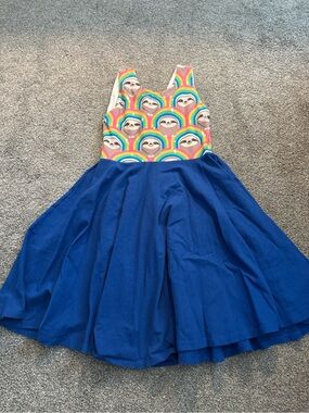 Malia + Kai Rainbow Sloth Handmade Twirl Dress Sz 6